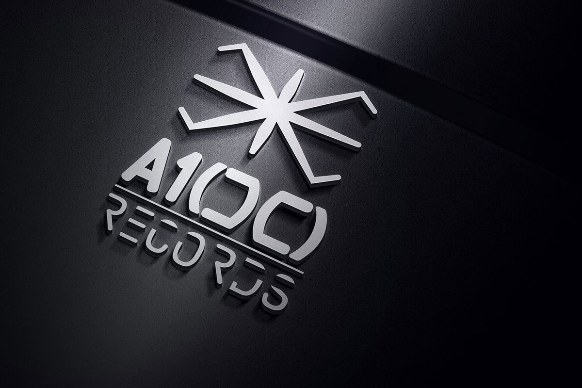 Branding A100 Records - Aplicación 3D de marca 